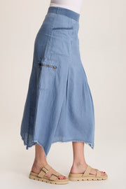 Doak Skirt with Sharkbite Hem and Cargo Pockets