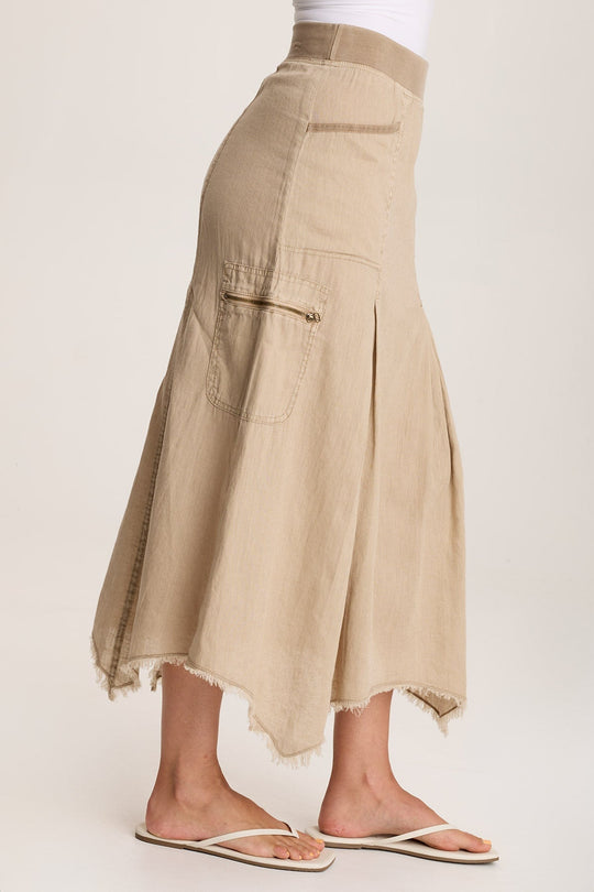 Doak Skirt with Sharkbite Hem and Cargo Pockets
