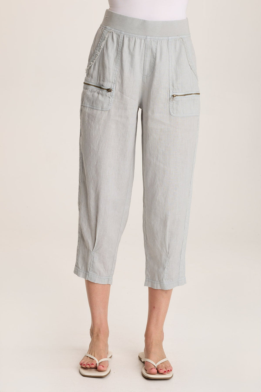 Camden Linen Tapered Crop Pant