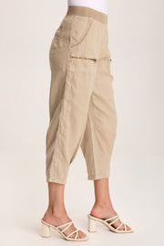 Camden Linen Tapered Crop Pant