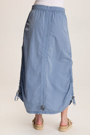 Zeno Ruched Sporty Cargo Midi Skirt
