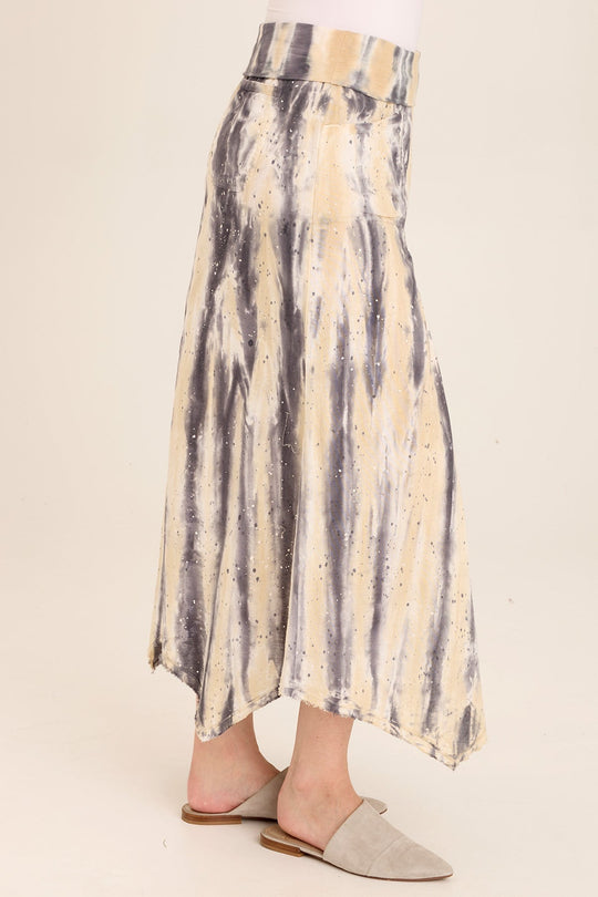 Triste Linen Bohemian Sharkbite Maxi Skirt