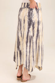 Triste Linen Bohemian Sharkbite Maxi Skirt