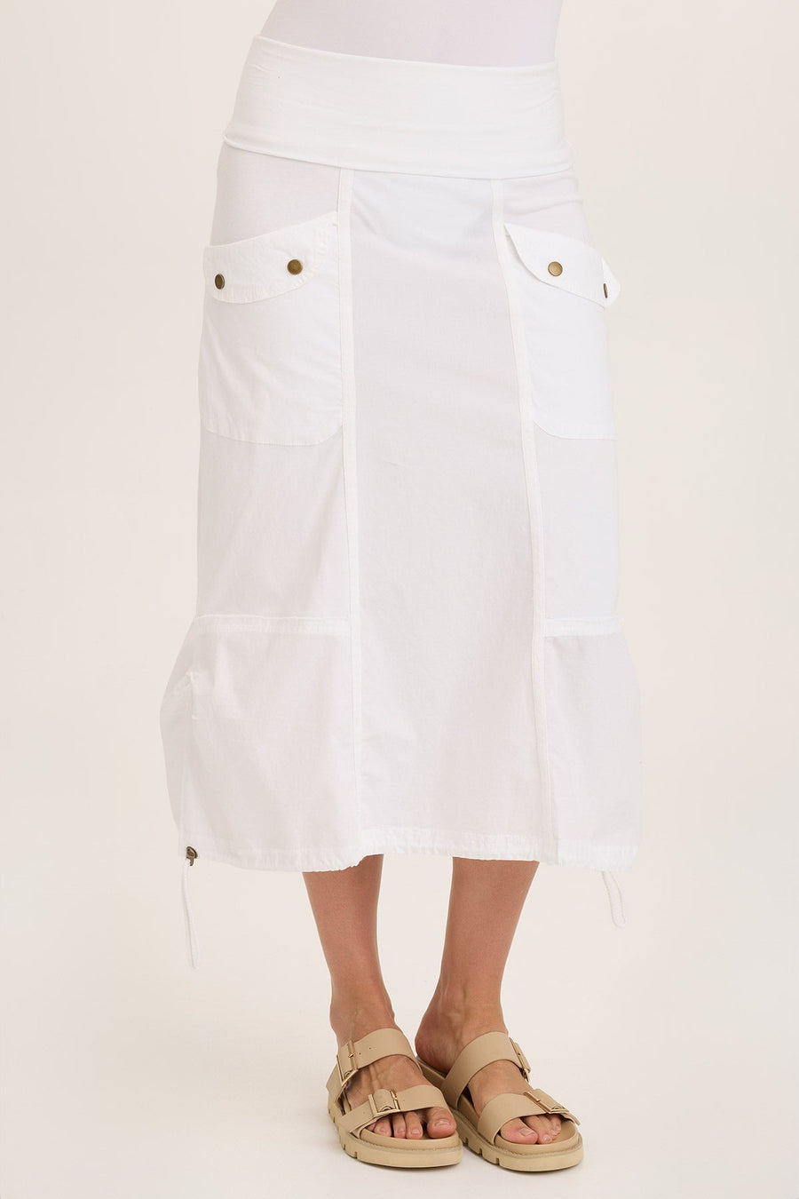 Marconi Cargo Cinch Bubble Hem Midi Skirt