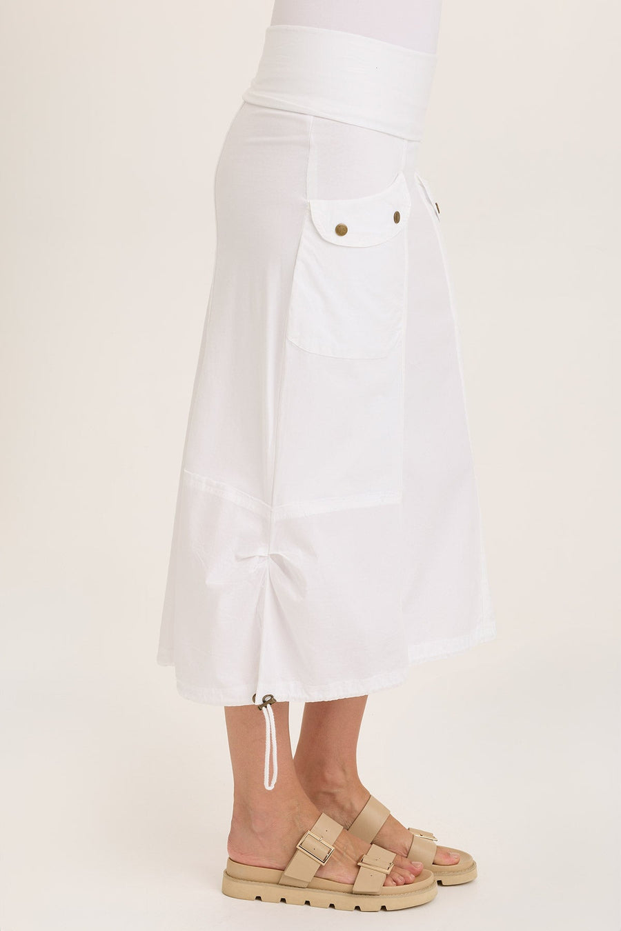 Marconi Cargo Cinch Bubble Hem Midi Skirt