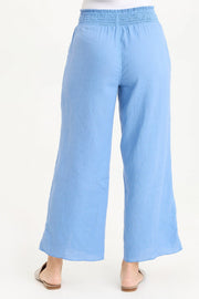 Rokel Linen/Crochet Ruched Wide Leg Pant
