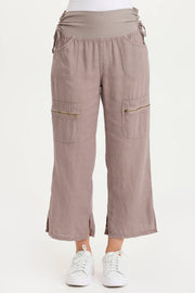Amica High Waist Linen Cargo Pant