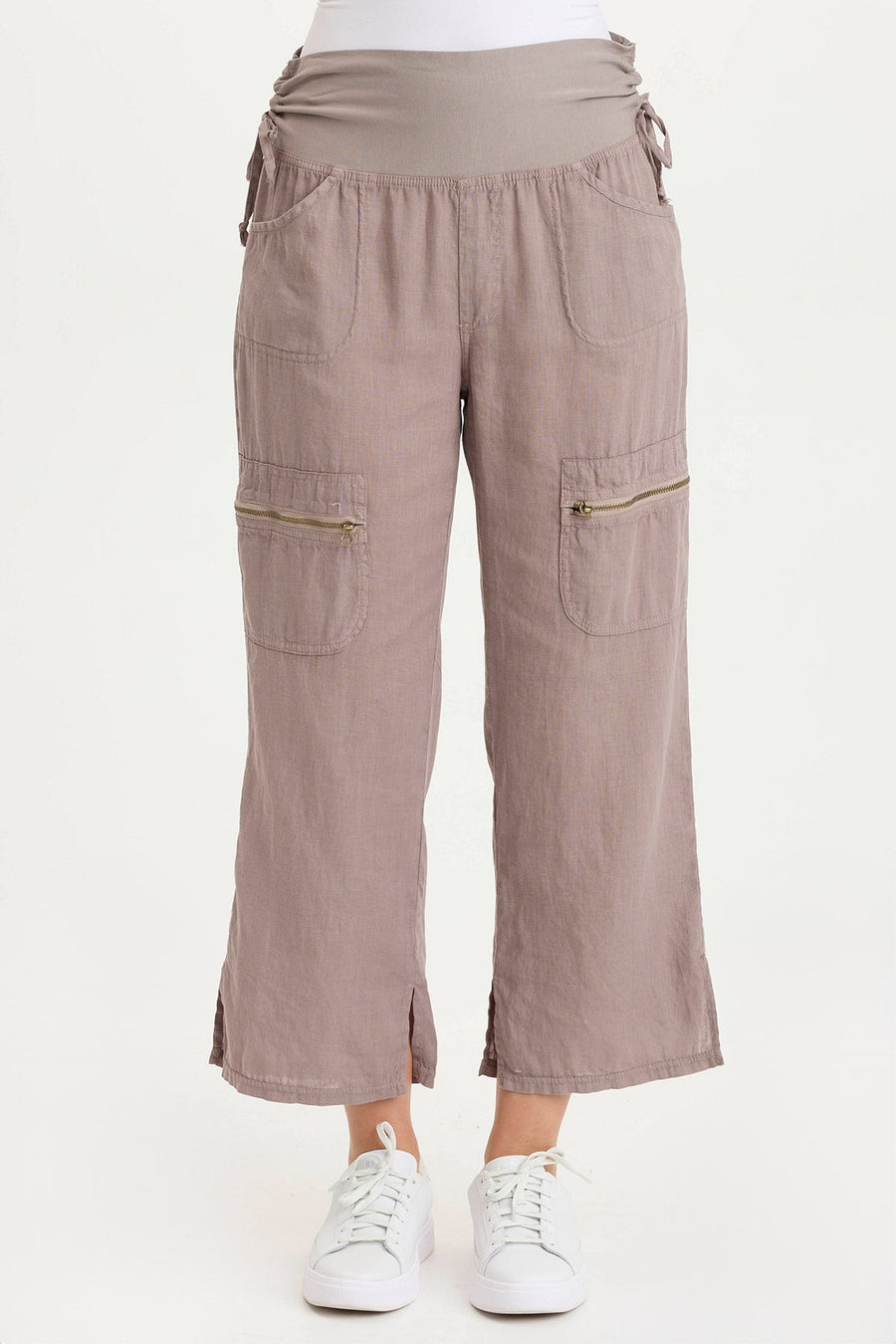 Amica High Waist Linen Cargo Pant
