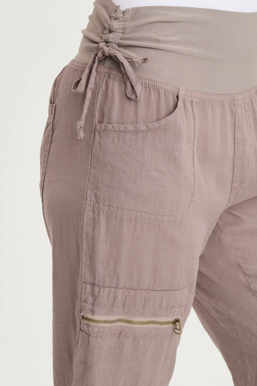 Amica High Waist Linen Cargo Pant