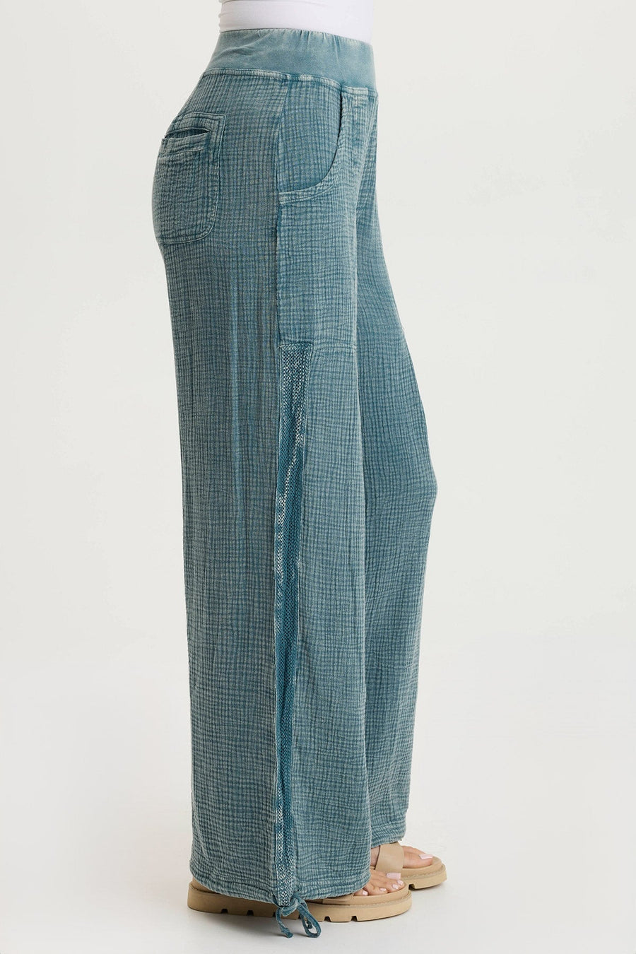 Lenka Gauze Cinched Wide-Leg Pant