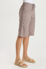 Preto Poplin Wide-Leg Bermuda Short
