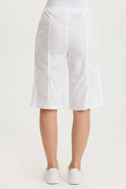 Preto Poplin Wide-Leg Bermuda Short