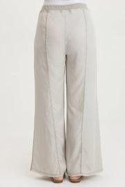 Tarla Twill Dropped Pocket Wide Leg Pant