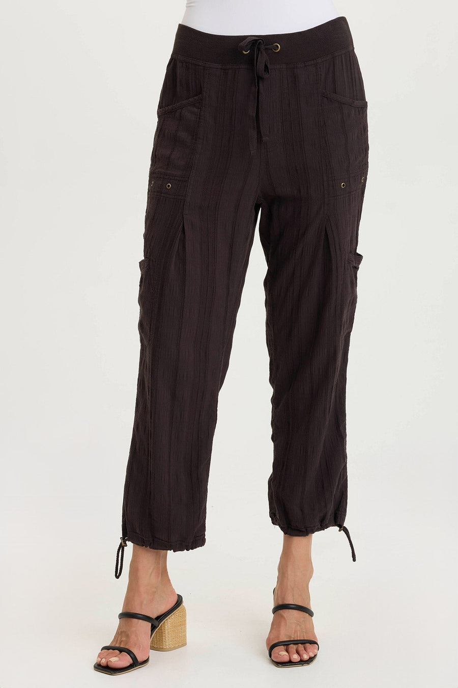 Ryle Textured Gauze Cargo Crop Pant