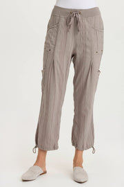 Ryle Textured Gauze Cargo Crop Pant