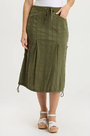 Aracelle Textured Gauze Cargo Bubble Hem Skirt