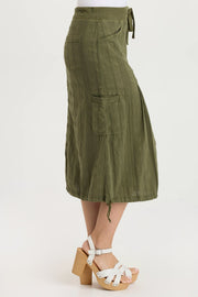 Aracelle Textured Gauze Cargo Bubble Hem Skirt