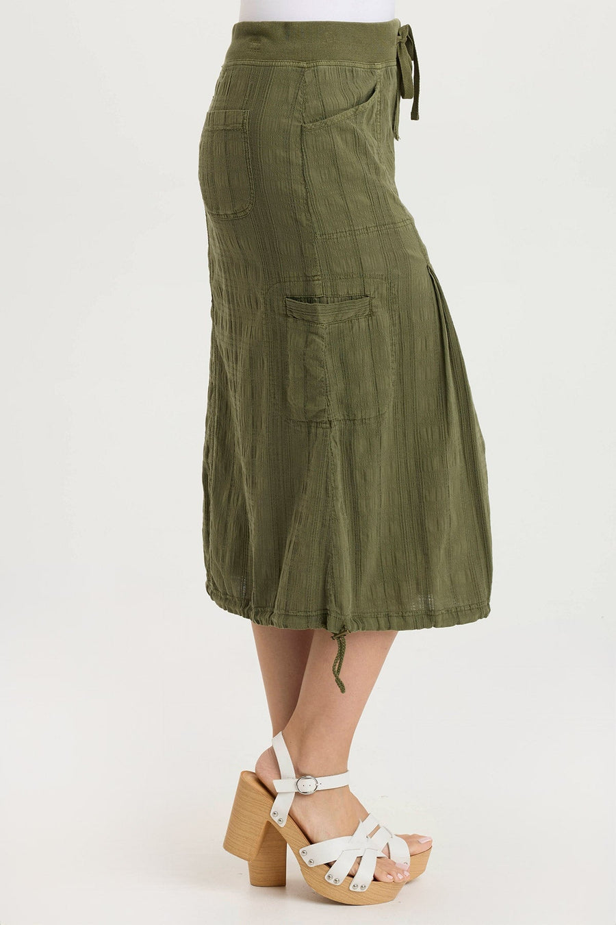 Aracelle Textured Gauze Cargo Bubble Hem Skirt