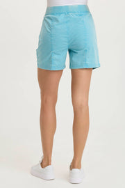 Prosper Poplin Ruched Buckle-Pockets Short