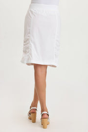 Tozie Poplin Ruched Panel Drawstring Mini Skirt
