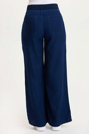 Ralston Indigo Twill Lightweight Pleated Wide Leg Pant