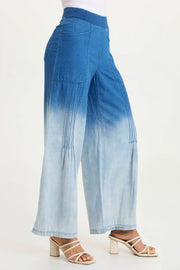 Ralston Indigo Twill Lightweight Pleated Wide Leg Pant