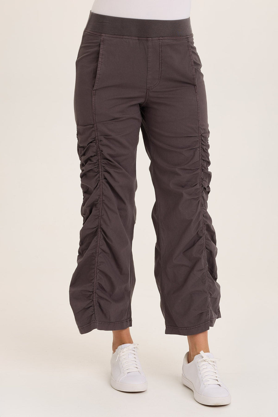 Naola Stretch Poplin Ruched Flare Gaucho