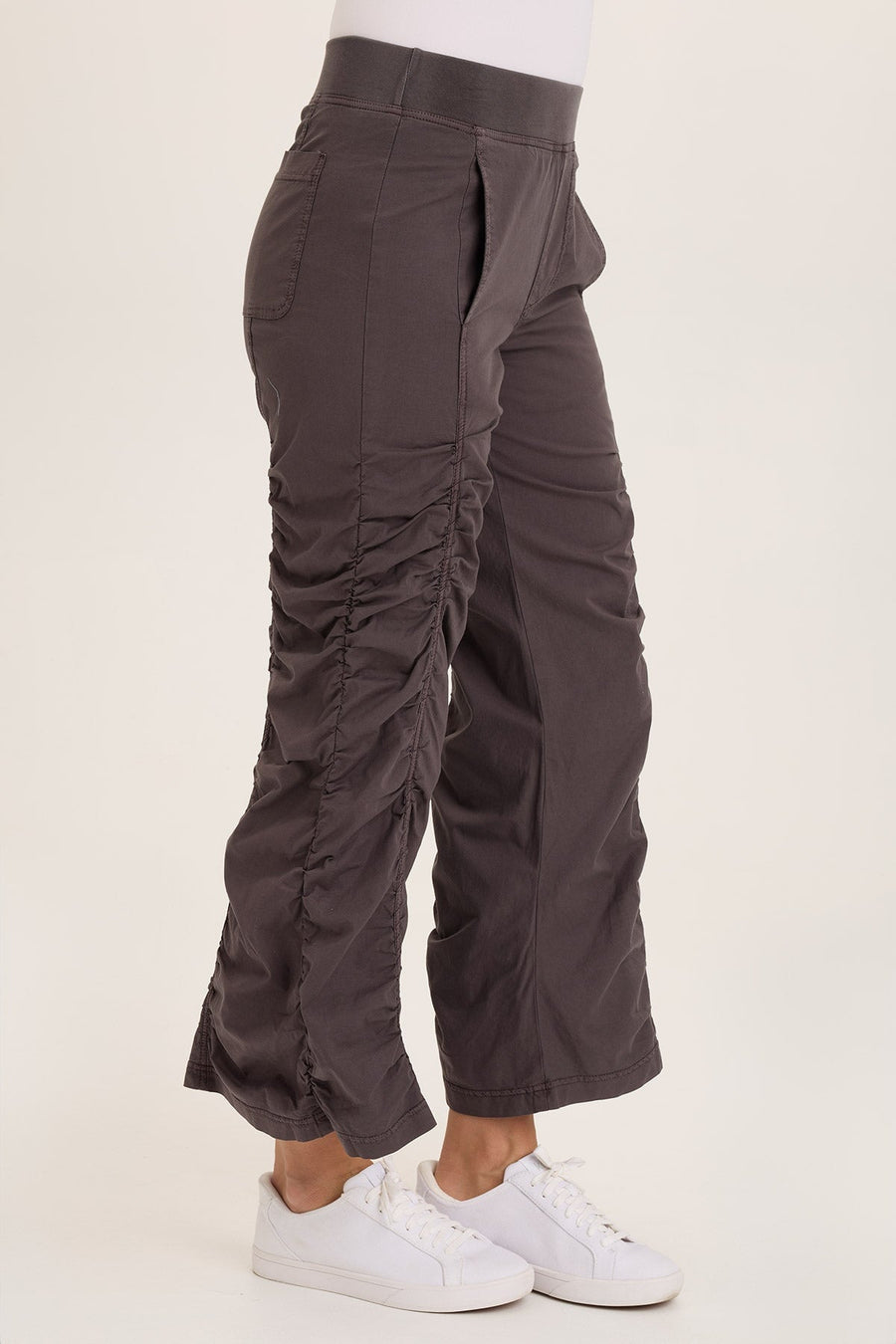 Naola Stretch Poplin Ruched Flare Gaucho