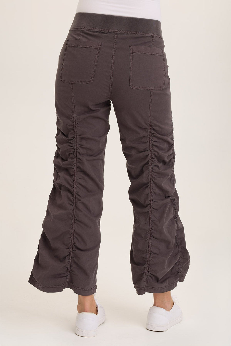 Naola Stretch Poplin Ruched Flare Gaucho
