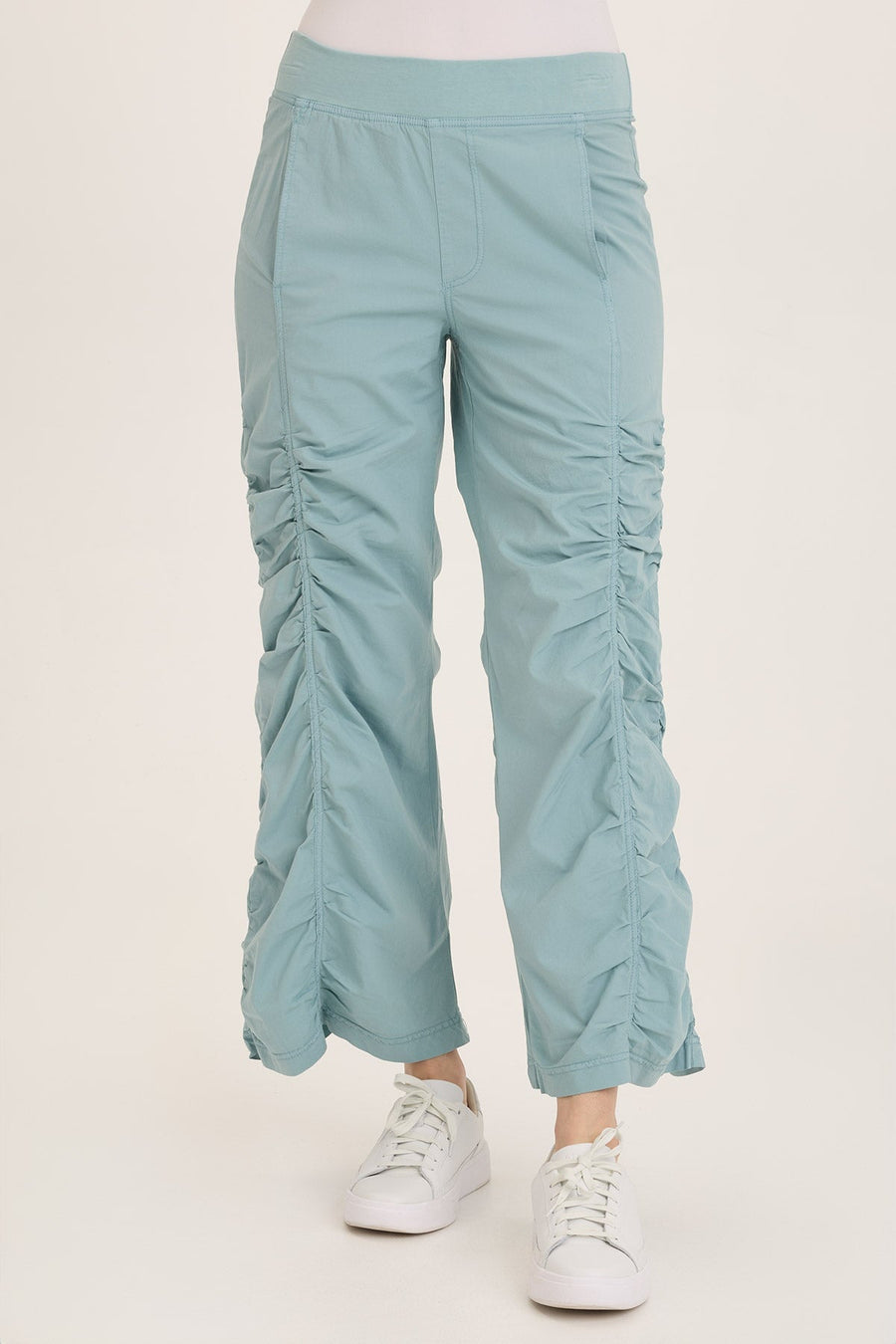 Naola Stretch Poplin Ruched Flare Gaucho