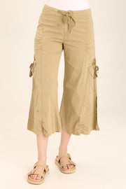 Split Wide-Leg Cargo Gaucho Crop