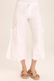 Split Wide-Leg Cargo Gaucho Crop