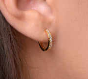 Celia Crystal Huggie Hoops