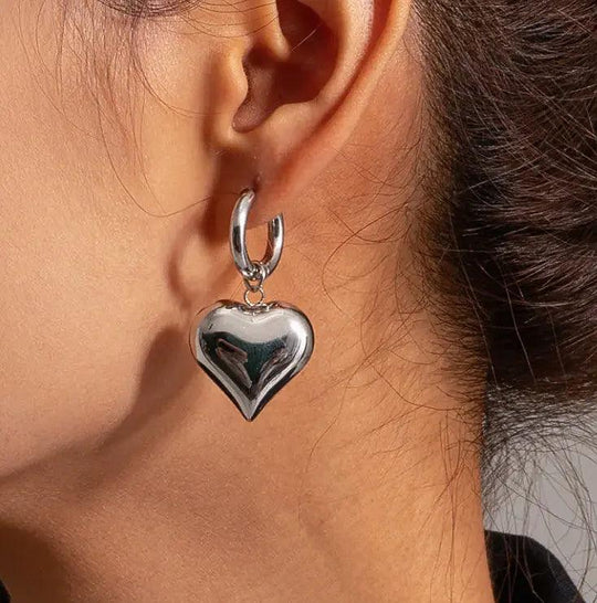 Silver Heart Earrings