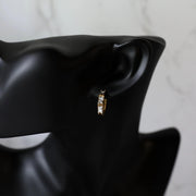 White Baguette Hoop Earrings