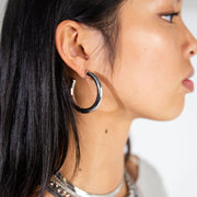 XL Silver Hoop Earrings
