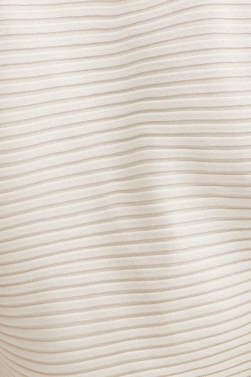 White Knit Top Short Sleeve