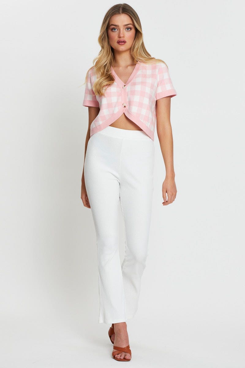 Check Knit Bolero Short Sleeve