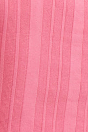 Pink Short Sleeve Ruched Knit Top