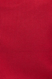 Red Knit Top Lace up Detail