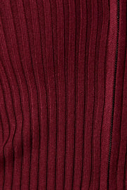 Red Off Shoulder Knit Top Long Sleeve