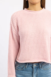 Pink Chenille Knit Jumper Long Sleeve