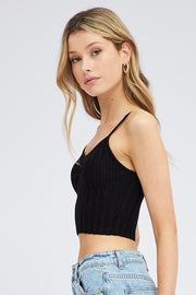 Black Knit Tank Top