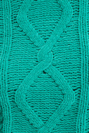 Green Cable Knit Jumper Long Sleeve