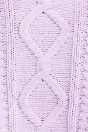 Purple Cable Knit Jumper Long Sleeve