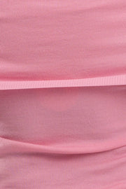 Pink Bardot Knit Top Short Sleeve