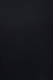 Black Knit Top Sleeveless Crop Halter