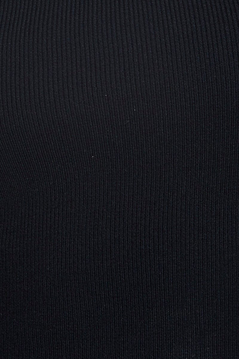 Black Knit Top Sleeveless Crop Halter