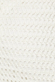 White Knit Top Crop Crochet